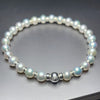LA PERLA FRESHWATER WHITE PEARLS handcrafted bracelet with 6mm freshwater white pearls & sterling silver