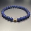 SIGNATURE MATTE LAPIS LAZULI handcrafted bracelet with 6mm matte lapis lazuli & 14k solid gold