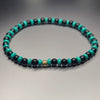 RITMO TURQUOISE & BLACK ONYX handcrafted bracelet with 4mm turquoise & black onyx / 14k solid gold