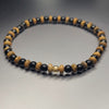 RITMO PICTURE JASPER & BLACK ONYX handcrafted bracelet with 4mm picture jasper & black onyx / 14k solid gold