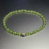 August Peridot and Sterling Silver V2 bracelet with alternating 2 mm and 4 mm peridot beads