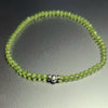 August Peridot and Sterling Silver V3 bracelet with 3 mm faceted peridot beads