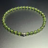 August Peridot and Sterling Silver V4 bracelet with 4 mm peridot beads
