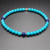 MARINERO TURQUOISE & LAPIS LAZULI handcrafted bracelet with 4mm turquoise & lapis lazuli / sterling silver