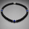 MARINERO BLACK ONYX & LAPIS LAZULI handcrafted bracelet with 4mm black onyx & lapis lazuli / sterling silver