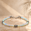 October Aurora Opal and sterling silver V3 bracelet with 3 mm beads