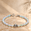 October Moonlight Opal and sterling silver V4 bracelet with 3 mm and 5 mm beads
