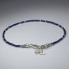 September Sapphire and Sterling Silver V2 bracelet with 2 mm sapphire beads